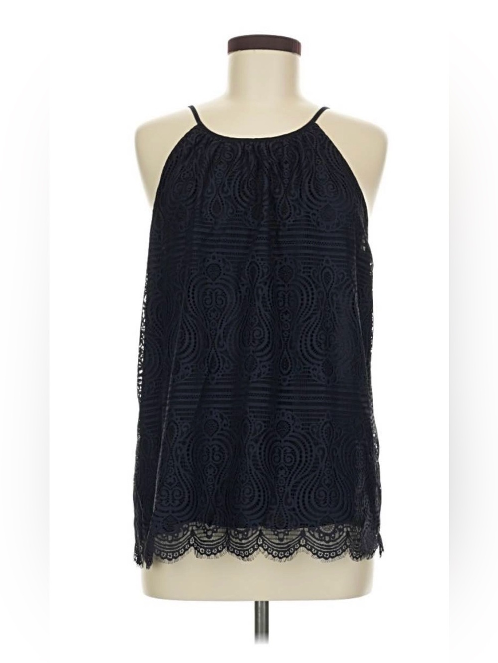 NWT Navy Blue Lace Halter Tank - Size Small - Picture 4 of 5